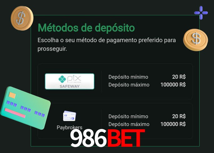 O cassino 986BETbet oferece uma grande variedade de métodos de pagamento